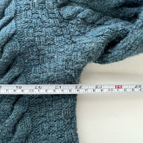 Women's Blue Cable Knit Cardigan - Picture 9 of 11